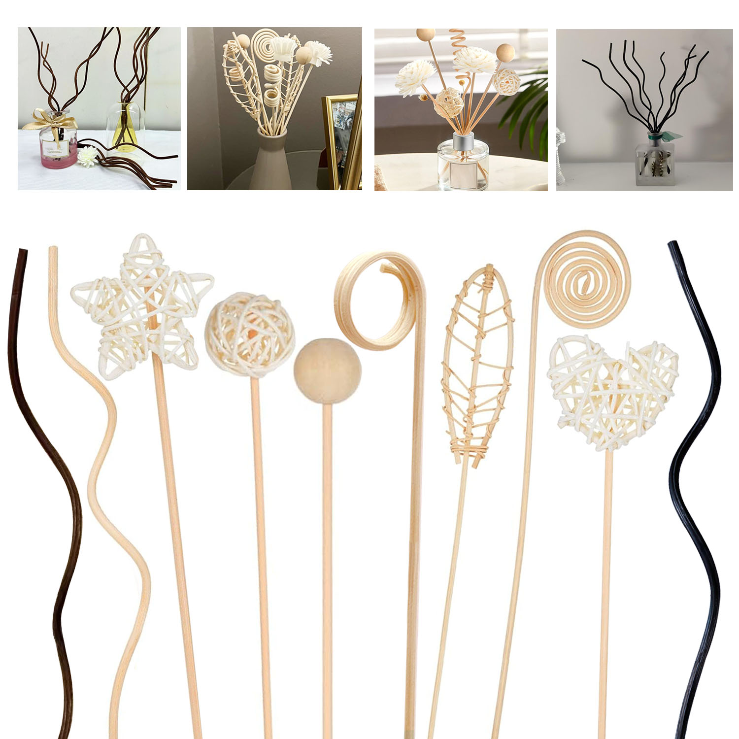 5/15Pcs Long Wavy Rattan Reed  - đánh giá và giá Home Fragrance Refill