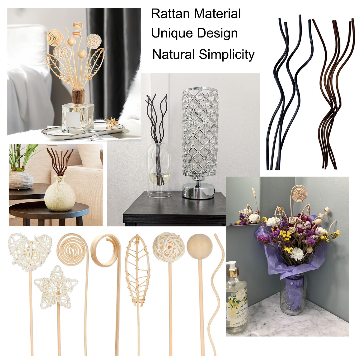 5/15Pcs Long Wavy Rattan Reed  - đánh giá và giá Home Fragrance Refill