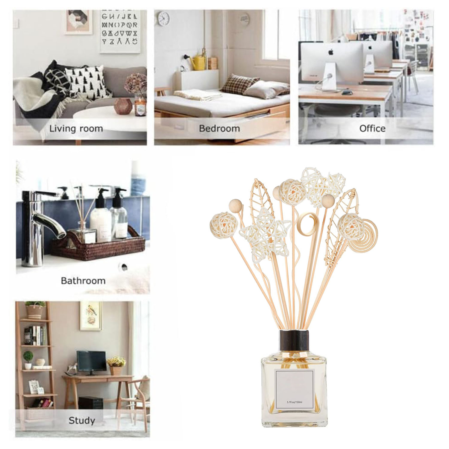 5/15Pcs Long Wavy Rattan Reed  - đánh giá và giá Home Fragrance Refill